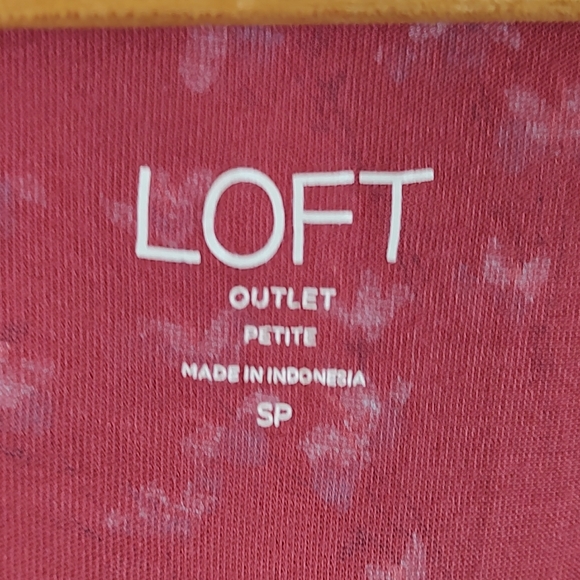 LOFT Outlet Red Floral Long Sleeve Blouse SP - Picture 5 of 9